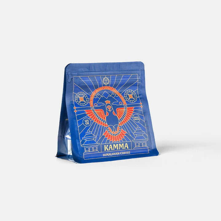 Kamma Medium Roast Himalayan Coffee packaging