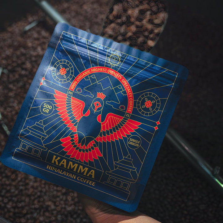 Kamma Medium Roast Himalayan Coffee packaging