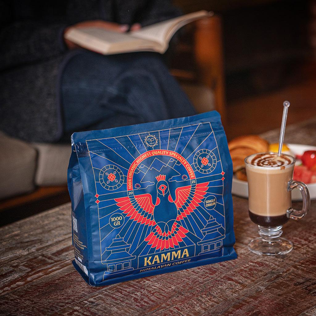Kamma Light Roast Himalayan Coffee in a breakfast setting